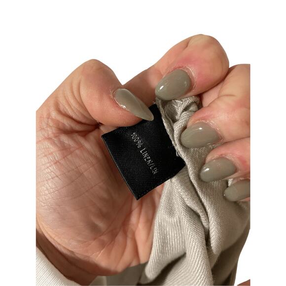 Lafayette 148 Barrow Cream Barrow Linen Pleated Slacks SZ 4P Office Siren - Picture 8 of 8